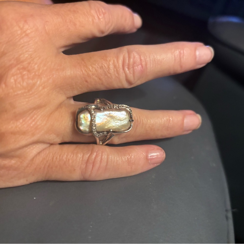 Pink mother of Pearl sterling Silver Women's Ring